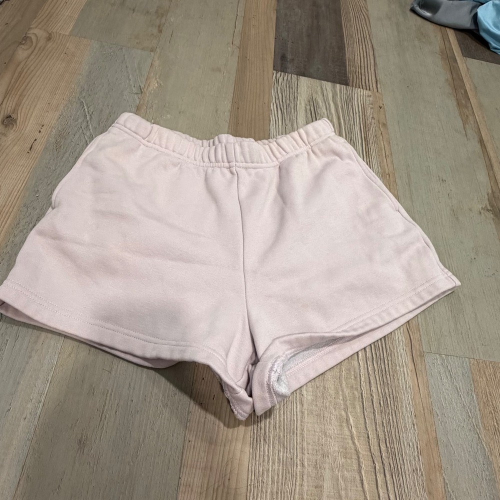 Fabletics Fleece Sweat Shorts Small Light Pink Elastic Waist Pockets Lounge